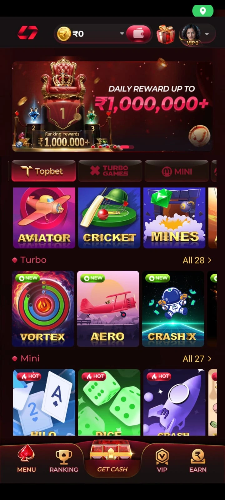 IN7 Game Android gaming categories