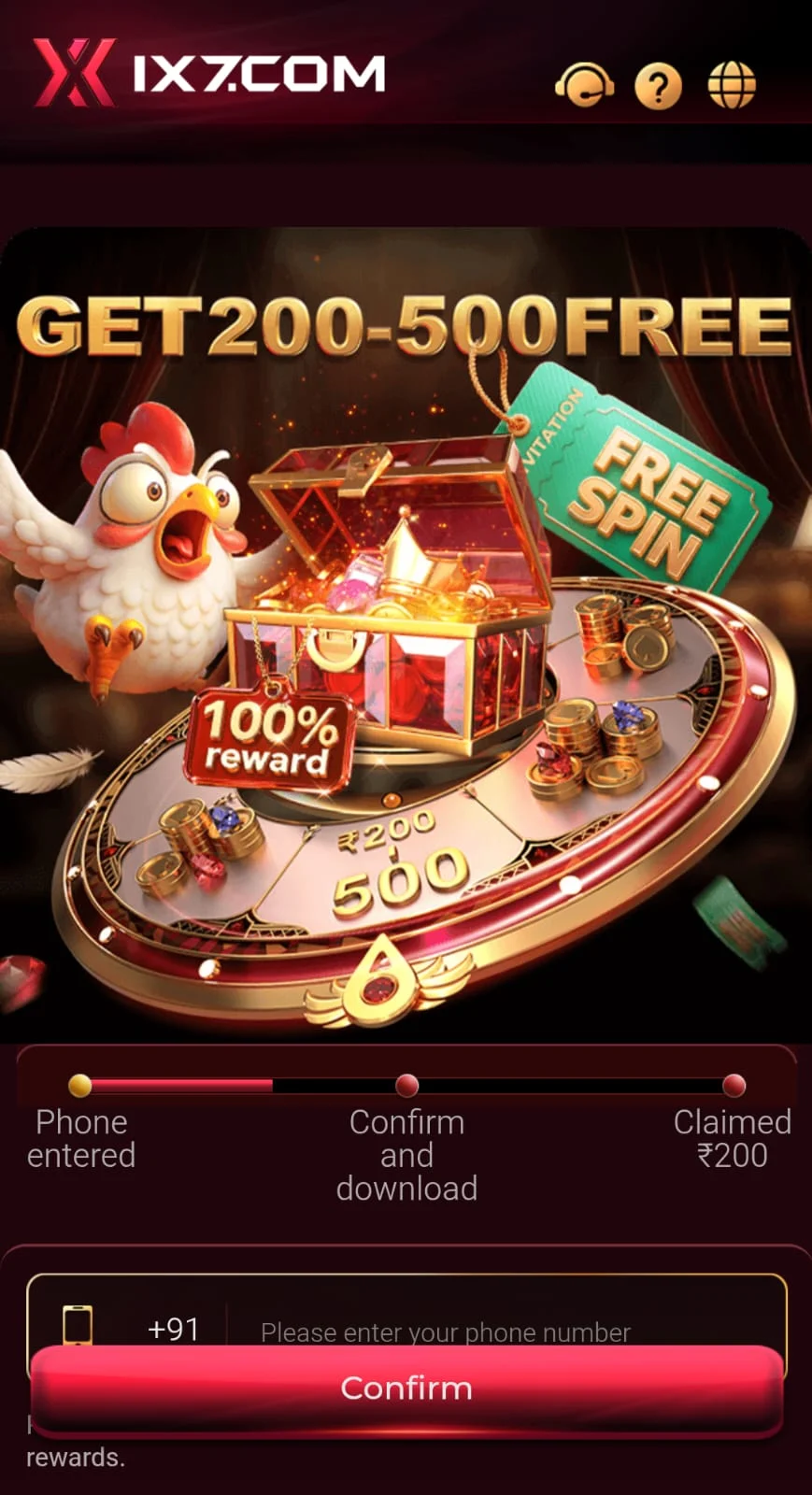 IX7 Game mobile app and featured games