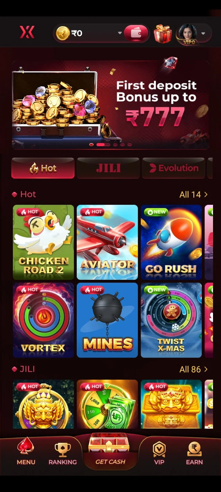 IX7 Game bonuses rewards and gaming interface