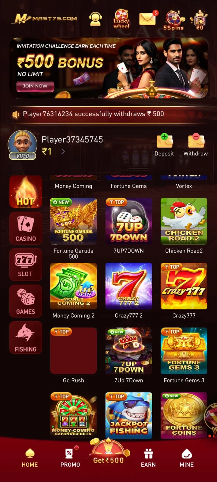 MAST79 Game mobile features and account tools