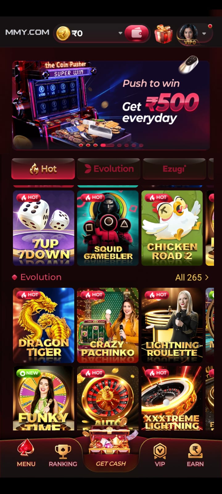 MMY Game Android app gaming screen