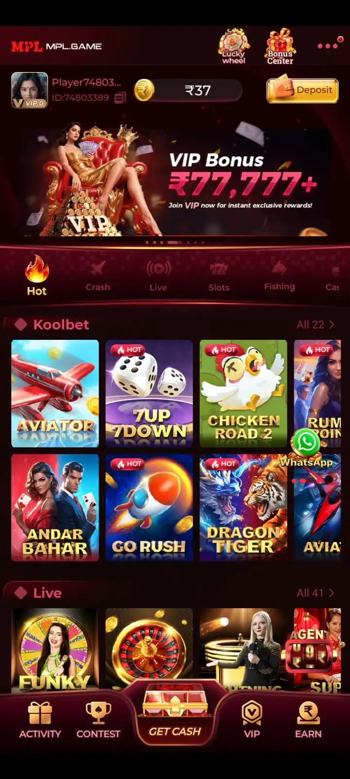 MPL Game online games and mobile categories screen 3