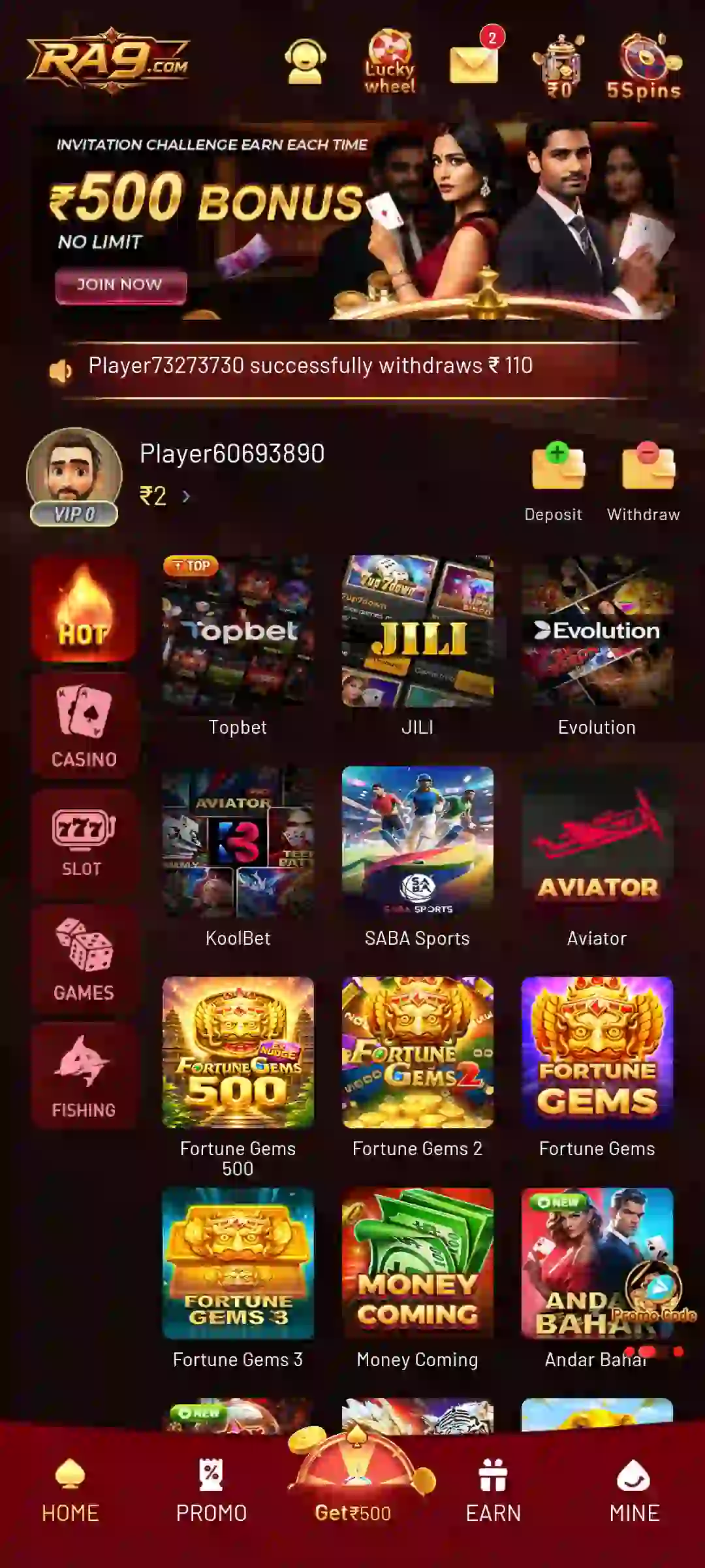 RA9 Game app screenshot 2